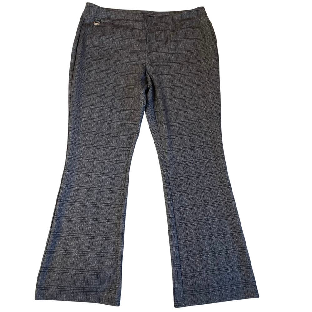 Zac & Rachel Plaid Gray & Black Pull On Dress Paints Size XL Twee